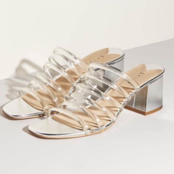 Leith Shoes - Leith Silver Jelly Strap Heeled Sandals